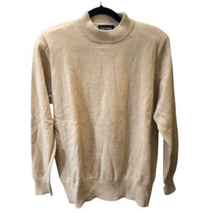 80s Vintage Cream 100% Wool Turtleneck Pullover Sweater Oversized XL